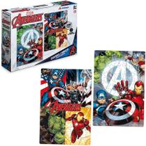Quebra-Cabeça com 2 Cenas Avengers Os Vingadores 200 peças Xalingo