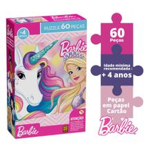 Quebra Cabeça Com Imagem Boneca Barbie 60 Peças De Encaixe