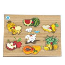 Quebra Cabeça com Pinos Frutas Brinquedo Educativo
