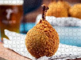 Quebra-Cabeça Comida de Boteco Coxinha Empanada de 150 peças em MDF