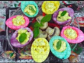 Quebra-Cabeça Comida de Boteco Ovos Coloridos de 150 peças em MDF Quebra-Cabeça Comida de Boteco Ovos Coloridos de 150 peças em MDF