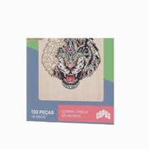 Quebra Cabeça Copag De Madeira Animais Tigre 132 Peças