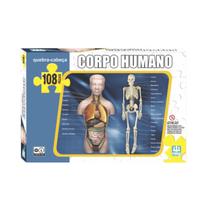 Quebra Cabeça Corpo Humano Infantil 108 Peças Passatempo Anatomia 28cm x 42cm A Partir De 4 Anos Nig Brinquedos - 0285