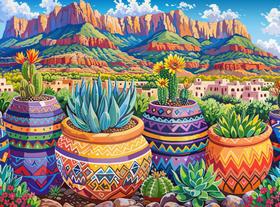 Quebra-cabeça Cross & Glory Mesa Verde Succulent Sunset 1000 unidades