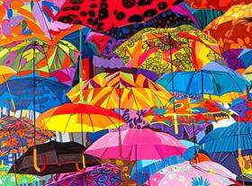 Quebra-cabeça Cross & Glory Umbrella Festival 1000 peças Quebra-cabeça Cross & Glory Umbrella Festival 1000 peças