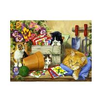 Quebra-cabeça De 500 Peças, 46x28cm, O Gato No Jardim, Para Adultos, Decoração De Casa, Exibição Na Quebra-cabeça De 500 Peças, 46x28cm, O Gato No Jardim, Para Adultos, Decoração De Casa, Exibição Na