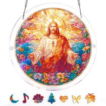 Quebra-cabeça de acrílico Suncatcher Window Hanging Holy Light of Jesus Quebra-cabeça de acrílico Suncatcher Window Hanging Holy Light of Jesus