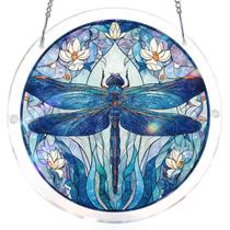 Quebra-cabeça de acrílico Suncatcher Window Hanging Moonlit Dragonfly