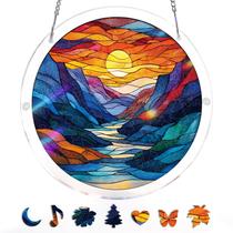 Quebra-cabeça de acrílico Suncatcher Window Hanging Moonlit Riverscape
