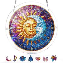 Quebra-cabeça de acrílico Suncatcher Window Hanging Sun and Moon 83 unidades