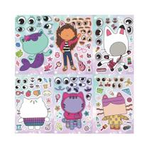 Quebra-Cabeça De Adesivos DIY Da Casa Da Gabby Para Crianças, Faça Uma Face, 6 a 12 Folhas,