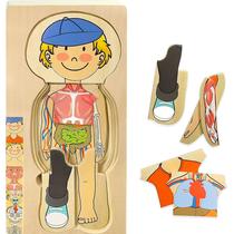 Quebra-cabeça de anatomia Kidzlane Boy Wooden My Body Puzzle 29 peças