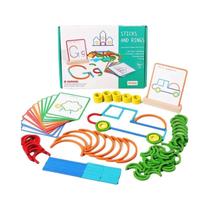 Quebra-Cabeça De Anéis De Palitos De Madeira Criativos, Blocos De Construção Educacionais Montessori Quebra-Cabeça De Anéis De Palitos De Madeira Criativos, Blocos De Construção Educacionais Montessori