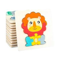 Quebra-cabeça De Animais Montessori De Madeira Colorida, Brinquedos Educativos Para Crianças,