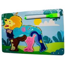 Quebra Cabeça De Bichos 3D C/ Quadro Branco e Caneta - TY360693 Quebra Cabeça De Bichos 3D C/ Quadro Branco e Caneta - TY360693