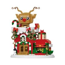 Quebra-Cabeça De Blocos De Montar Do Papai Noel E Renas, Decoração De Festa De Natal, Brinquedos