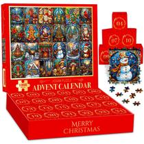 Quebra-Cabeça de Calendário do Advento 2024 - Vitrais de Natal para Adultos