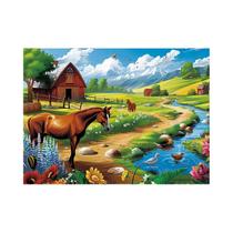 Quebra-Cabeça De Cavalo E Rio 1000/520/120 Peças Jogo Desafiador Para Família Para Quarto Sala De