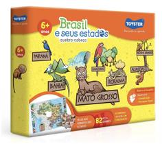 Quebra-cabeça de chão Brasil e seus Estados 82 peças