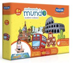 Quebra-cabeça de chão Conhecendoo Mundo 120 peças Quebra-cabeça de chão Conhecendoo Mundo 120 peças