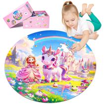 Quebra-cabeça de chão DIGOBAY Unicorn Princess 70 peças para crianças de 4 a 6 anos