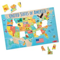 Quebra-cabeça de chão Jumbo Melissa & Doug Mapa dos EUA com 51 peças Quebra-cabeça de chão Jumbo Melissa & Doug Mapa dos EUA com 51 peças