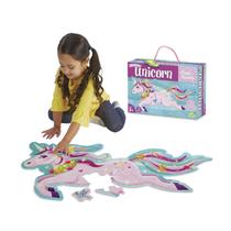 Quebra-cabeça de chão Peaceable Kingdom Shimmery Unicorn 39 peças