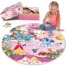 Quebra-cabeça de chão SYNARRY Unicorn Princess Mermaid Fairy 70 unidades