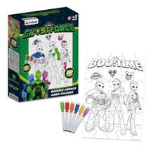 Quebra-cabeça De Colorir Ghostforce 30 Peças Canetas Xalingo