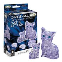 Quebra-cabeça de cristal 3D Bepuzzled Cat & Kitten Clear há mais de 12 anos