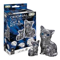 Quebra-cabeça de cristal 3D BePuzzled Cat & Kitten Original Age 12 anos ou mais