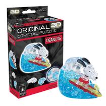 Quebra-cabeça de cristal 3D Bepuzzled Peanuts Snoopy Surf para maiores de 12 anos Quebra-cabeça de cristal 3D Bepuzzled Peanuts Snoopy Surf para maiores de 12 anos