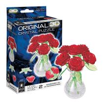 Quebra-cabeça de cristal 3D BePuzzled Roses in Vaso para mais de 12 anos, vermelho Quebra-cabeça de cristal 3D BePuzzled Roses in Vaso para mais de 12 anos, vermelho