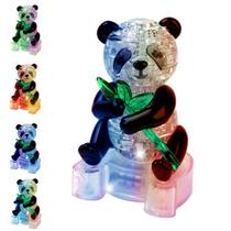 Quebra-cabeça de cristal 3D Coolplay Panda com base iluminada de 58 peças