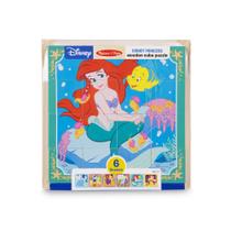 Quebra-cabeça de cubo de madeira Princesas Disney - com bandeja - 6 em 1