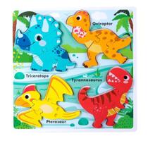 Quebra-cabeça de dinossauro de madeira HT HONOR TRUST Jumbo Base 2-3 anos