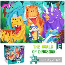 Quebra-cabeça de dinossauro IFLOVE 48 peças para crianças de 3 a 6 anos Quebra-cabeça de dinossauro IFLOVE 48 peças para crianças de 3 a 6 anos