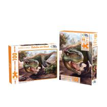 Quebra-Cabeça de Dinossauros 100 Peças Brinquedo Educativo para Crianças