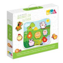 Quebra Cabeça De Encaixe Animais Da Fazenda Babebi Madeira