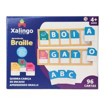Quebra-cabeça de Encaixe Aprendendo Braille Brinquedo Educativo Inclusivo - Xalingo - 4 anos