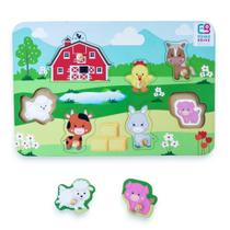Quebra cabeça de encaixe fazenda e seus bichos