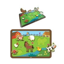 Quebra Cabeça de Encaixe Fazendinha Animais Babebi