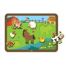 Quebra-Cabeça de Encaixe Fazendinha - Babebi Madeira 7 Peças