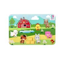 Quebra-Cabeça de Encaixe Fazendinha em Madeira - Eduka Brink