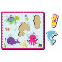 Quebra Cabeça de Encaixe Fundo do Mar - Educativo em Madeira Quebra Cabeça de Encaixe Fundo do Mar - Educativo em Madeira