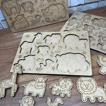Quebra Cabeça de Encaixe mdf - Safari