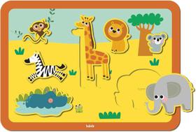Quebra-Cabeça De Encaixe Safari - Madeira - 7 Peças - Babebi