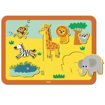 Quebra-cabeça de encaixe safari - madeira - 7 peças - babebi