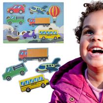 Quebra-Cabeça de Encaixe Transportes Brinquedo Educativo Montessori