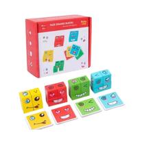 Quebra-Cabeça De Expressão Montessori Para Crianças, Cubo De Mudança De Rosto, Jogo De Cartas